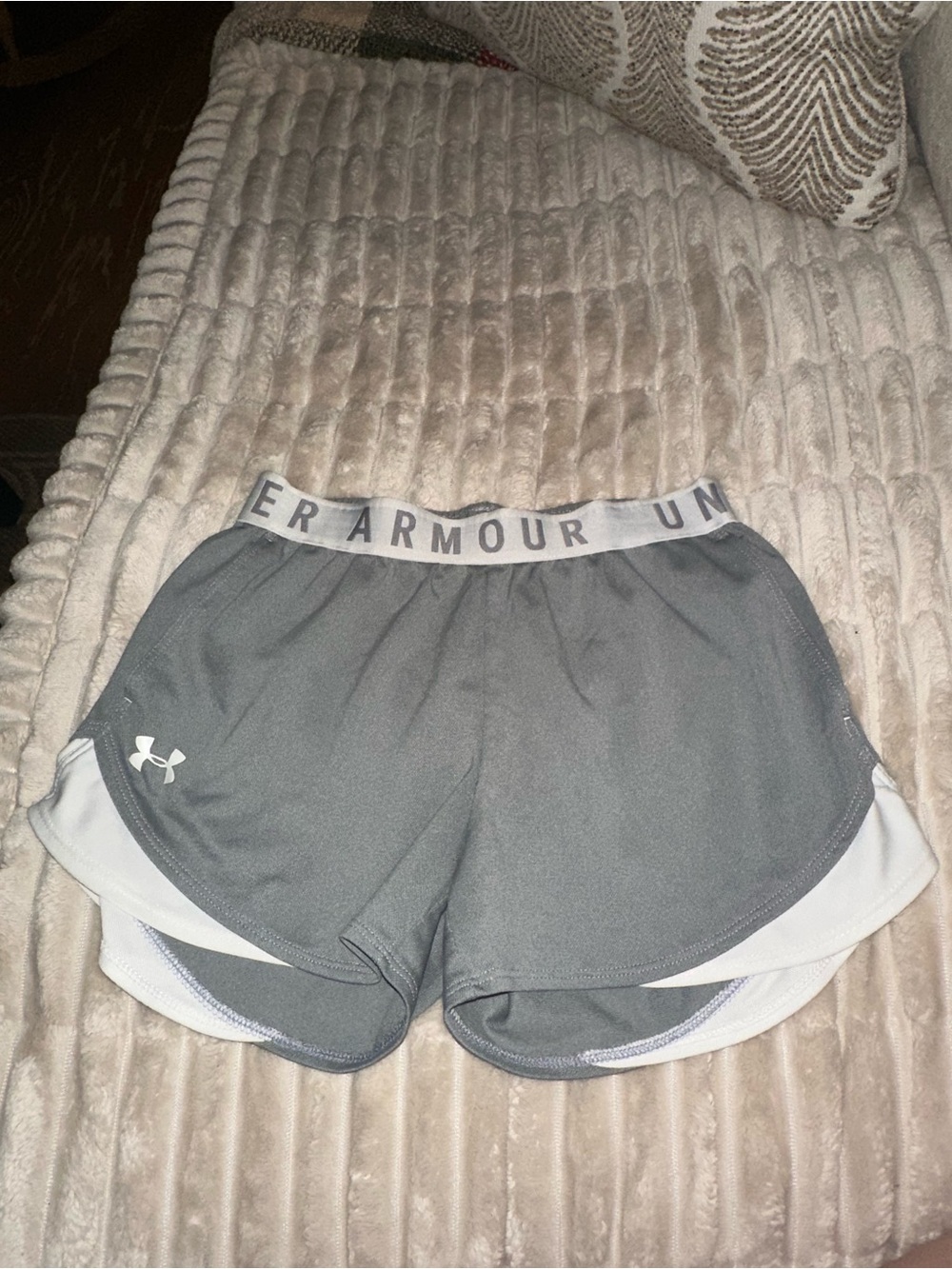 Under Armour Gray Women's Performance Shorts with White Trim